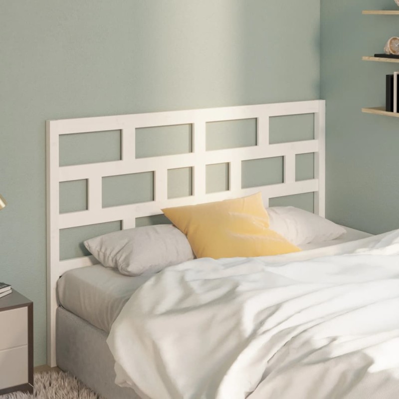 vidaXL Cabecero de cama madera maciza de pino blanco 146x4x100 cm vidaXL Cabecero de cama madera maciza de pino blanco 146x4x100 cm