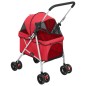 vidaXL Cochecito para perros plegable tela oxford rojo 76x50x100 cm