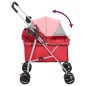 vidaXL Cochecito para perros plegable tela oxford rojo 76x50x100 cm