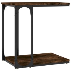 vidaXL Mesa auxiliar madera contrachapada roble ahumado 50x35x52 cm