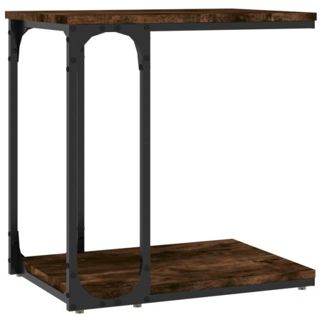 vidaXL Mesa auxiliar madera contrachapada roble ahumado 50x35x52 cm