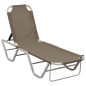 vidaXL Tumbona de aluminio y textilene gris taupe vidaXL Tumbona de aluminio y textilene gris taupe