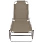 vidaXL Tumbona de aluminio y textilene gris taupe vidaXL Tumbona de aluminio y textilene gris taupe