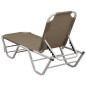 vidaXL Tumbona de aluminio y textilene gris taupe vidaXL Tumbona de aluminio y textilene gris taupe