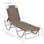 vidaXL Tumbona de aluminio y textilene gris taupe vidaXL Tumbona de aluminio y textilene gris taupe