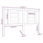 vidaXL Cabecero de cama madera maciza de pino gris 146x4x100 cm vidaXL Cabecero de cama madera maciza de pino gris 146x4x100 cm