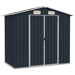 vidaXL Cobertizo de jardín acero galvanizado antracita 205x129x183 cm 