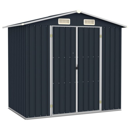 vidaXL Cobertizo de jardín acero galvanizado antracita 205x129x183 cm 