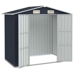 vidaXL Cobertizo de jardín acero galvanizado antracita 205x129x183 cm 