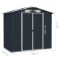 vidaXL Cobertizo de jardín acero galvanizado antracita 205x129x183 cm vidaXL Cobertizo de jardín acero galvanizado antracita 205x129x183 cm