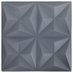 vidaXL Paneles de pared 3D 24 unidades 50x50 cm gris origami 6 m²