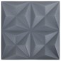 vidaXL Paneles de pared 3D 24 unidades 50x50 cm gris origami 6 m² vidaXL Paneles de pared 3D 24 unidades 50x50 cm gris origami 6 m²