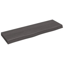 vidaXL Estante pared madera roble tratada marrón oscuro 100x30x(2-6)cm
