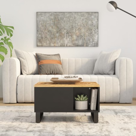 vidaXL Mesa de centro de madera maciza mango 60x50x35 cm