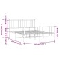vidaXL Estructura cama metal con cabecero y estribo blanco 140x200 cm vidaXL Estructura cama metal con cabecero y estribo blanco 140x200 cm