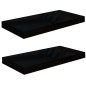 vidaXL Estante flotante de pared 2 uds MDF negro brillo 50x23x3,8 cm vidaXL Estante flotante de pared 2 uds MDF negro brillo 50x23x3,8 cm
