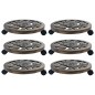 vidaXL Soporte con ruedas de plantas 6 uds plástico color bronce 38 cm vidaXL Soporte con ruedas de plantas 6 uds plástico color bronce 38 cm