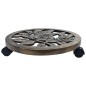 vidaXL Soporte con ruedas de plantas 6 uds plástico color bronce 38 cm vidaXL Soporte con ruedas de plantas 6 uds plástico color bronce 38 cm