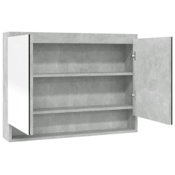 vidaXL Armario de baño con espejo MDF gris hormigón 80x15x60 cm