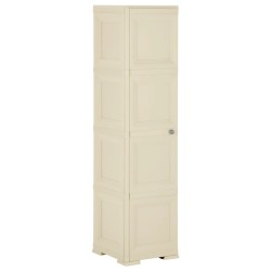vidaXL Armario de plástico diseño madera blanco angora 40x43x164 cm