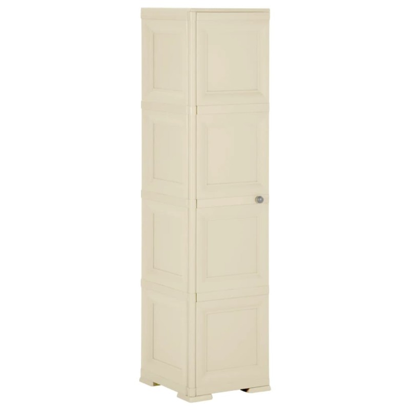 vidaXL Armario de plástico diseño madera blanco angora 40x43x164 cm vidaXL Armario de plástico diseño madera blanco angora 40x43x164 cm