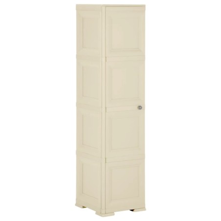 vidaXL Armario de plástico diseño madera blanco angora 40x43x164 cm