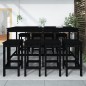 vidaXL Mesa y taburetes altos jardín 9 pzas madera maciza pino negro vidaXL Mesa y taburetes altos jardín 9 pzas madera maciza pino negro