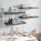 vidaXL Estantes flotante de pared 4 uds MDF gris brillo 60x23,5x3,8 cm vidaXL Estantes flotante de pared 4 uds MDF gris brillo 60x23,5x3,8 cm