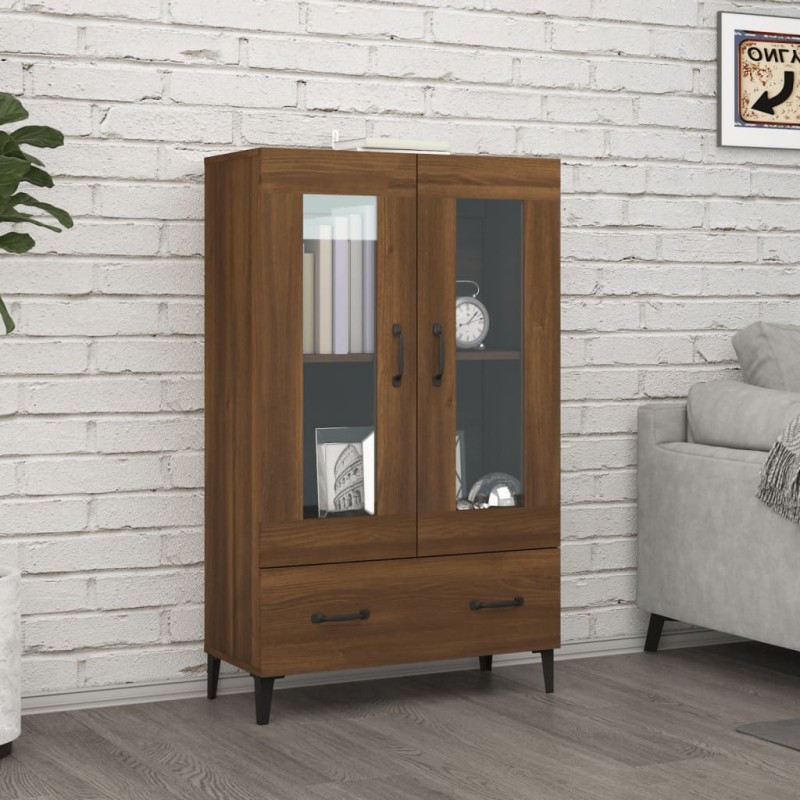 vidaXL Aparador alto de madera contrachapada marrón roble 70x31x115 cm vidaXL Aparador alto de madera contrachapada marrón roble 70x31x115 cm