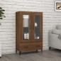 vidaXL Aparador alto de madera contrachapada marrón roble 70x31x115 cm vidaXL Aparador alto de madera contrachapada marrón roble 70x31x115 cm