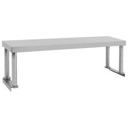 vidaXL Estante para mesa de trabajo de acero inoxidable 120x30x35 cm