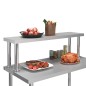 vidaXL Estante para mesa de trabajo de acero inoxidable 120x30x35 cm vidaXL Estante para mesa de trabajo de acero inoxidable 120x30x35 cm