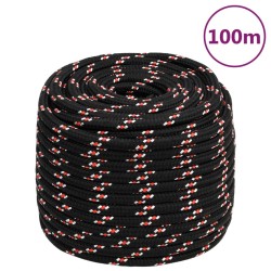 vidaXL Cuerda de barco polipropileno negra 18 mm 100 m
