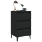 vidaXL Mesita de noche con patas de metal negro 40x35x69 cm vidaXL Mesita de noche con patas de metal negro 40x35x69 cm