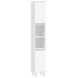 vidaXL Armario de baño madera contrachapada blanco 30x30x190 cm