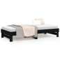 vidaXL Sofá cama extraíble madera maciza de pino negro 2x(80x200) cm vidaXL Sofá cama extraíble madera maciza de pino negro 2x(80x200) cm
