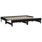vidaXL Sofá cama extraíble madera maciza de pino negro 2x(80x200) cm vidaXL Sofá cama extraíble madera maciza de pino negro 2x(80x200) cm