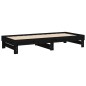 vidaXL Sofá cama extraíble madera maciza de pino negro 2x(80x200) cm vidaXL Sofá cama extraíble madera maciza de pino negro 2x(80x200) cm