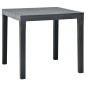 vidaXL Mesa de jardín con 2 bancos plástico gris antracita vidaXL Mesa de jardín con 2 bancos plástico gris antracita