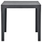 vidaXL Mesa de jardín con 2 bancos plástico gris antracita vidaXL Mesa de jardín con 2 bancos plástico gris antracita