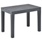 vidaXL Mesa de jardín con 2 bancos plástico gris antracita vidaXL Mesa de jardín con 2 bancos plástico gris antracita