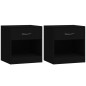 vidaXL Mesitas de noche 2 unidades con cajón negro vidaXL Mesitas de noche 2 unidades con cajón negro