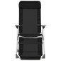 vidaXL Sillas de camping plegables reposapiés 2 uds textilene negro vidaXL Sillas de camping plegables reposapiés 2 uds textilene negro