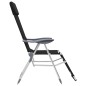 vidaXL Sillas de camping plegables reposapiés 2 uds textilene negro vidaXL Sillas de camping plegables reposapiés 2 uds textilene negro