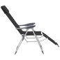 vidaXL Sillas de camping plegables reposapiés 2 uds textilene negro vidaXL Sillas de camping plegables reposapiés 2 uds textilene negro