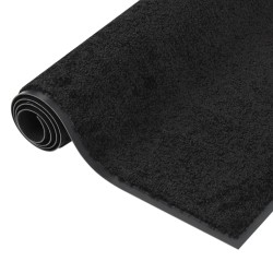 vidaXL Felpudo de rayas negro 60x80 cm