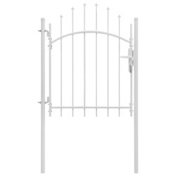 vidaXL Puerta de jardín de acero blanco 1x1,75 m 