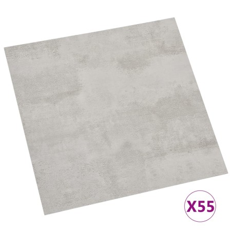vidaXL Lamas para suelo autoadhesivas 55 piezas PVC 5,11 m² gris claro