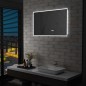 vidaXL Espejo de baño con LED, sensor táctil y reloj 100x60 cm vidaXL Espejo de baño con LED, sensor táctil y reloj 100x60 cm