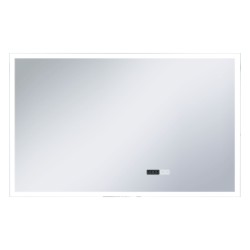 vidaXL Espejo de baño con LED, sensor táctil y reloj 100x60 cm